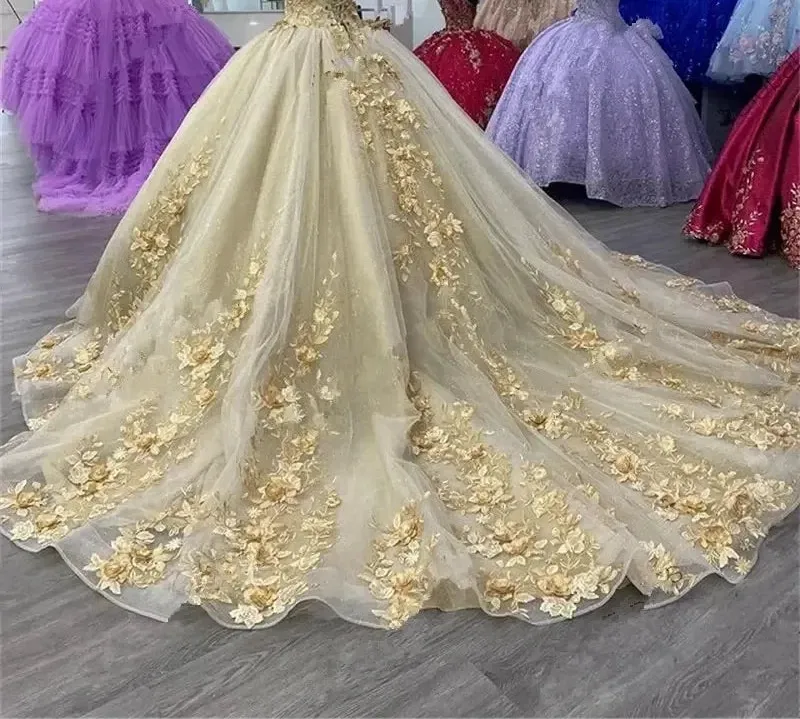 Champagne Princess Quinceanera Dress