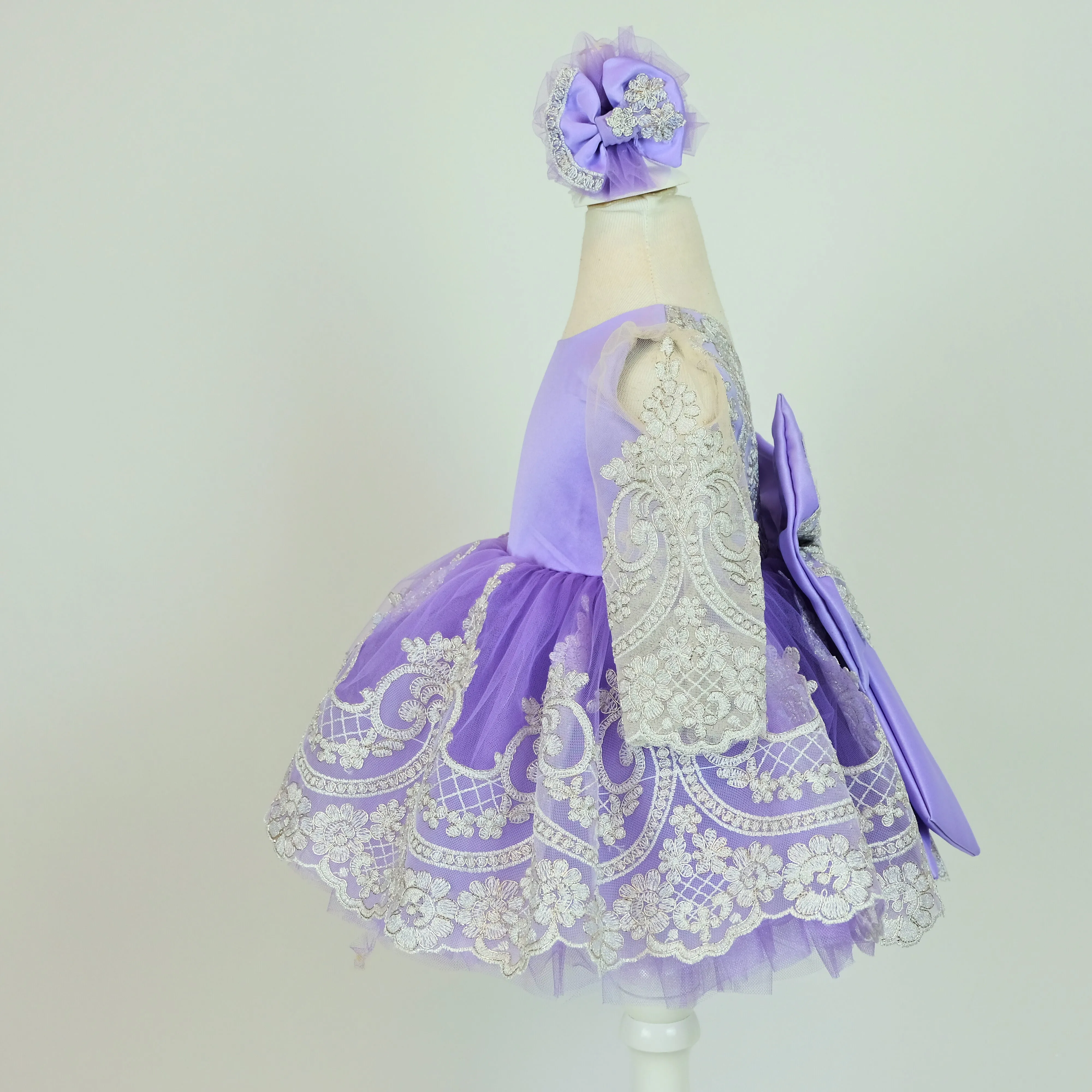 Hazel baptism baby dress lilac