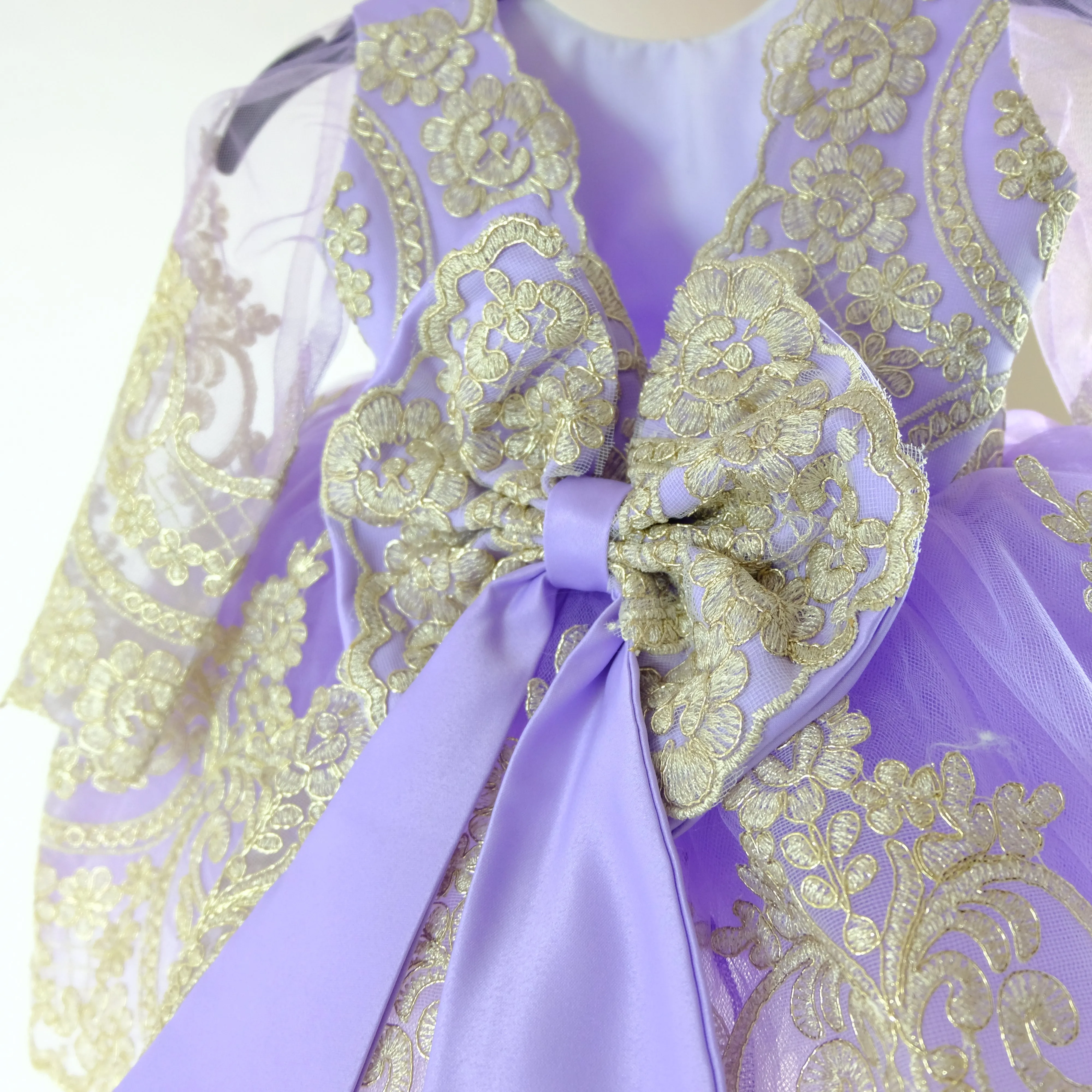 Hazel baptism girl dress lilac