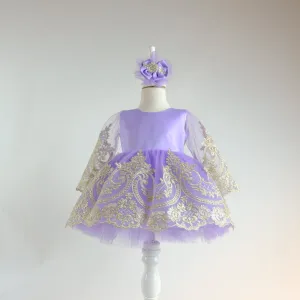 Hazel baptism girl dress lilac